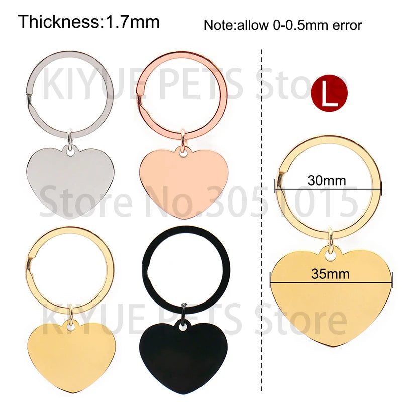 Custom 20Pcs/Set Pet Dog ID Tag Bone Round Stainless Steel Plate Pendant Necklace Collar Pet Accessories