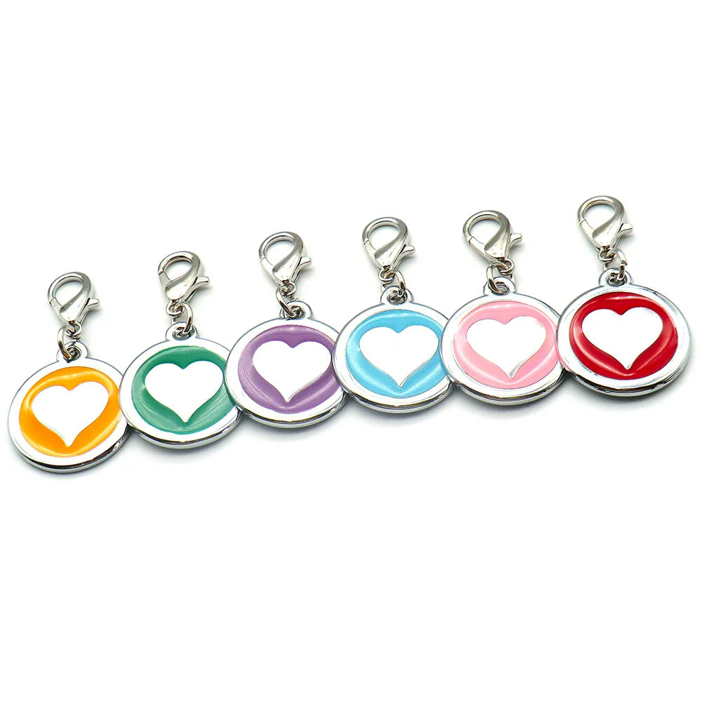 Wholesale 20Pcs Dog ID Tag Custom Pet Dog Cat Anti-lost Tags Engraved Puppy Cats Nameplate Heart Shape Dogs Collar Pendants