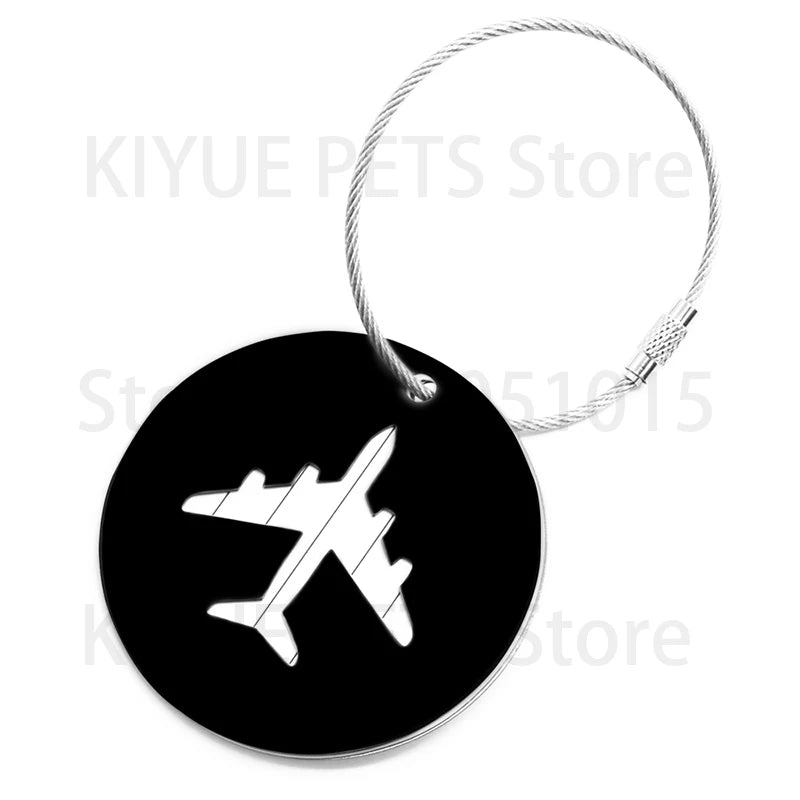 Wholesale 100Pcs Travel Luggage Dog Tags Baggage Name Tags Pet ID Suitcase Label Holder Aluminium Luggage Nameplate Travel Mark