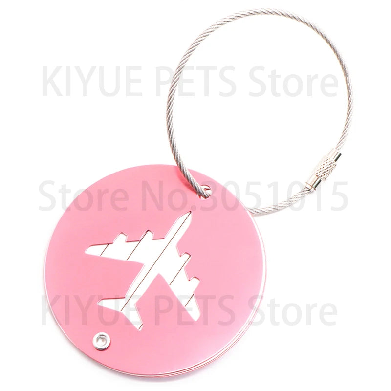 Wholesale 100Pcs Travel Luggage Dog Tags Baggage Name Tags Pet ID Suitcase Label Holder Aluminium Luggage Nameplate Travel Mark