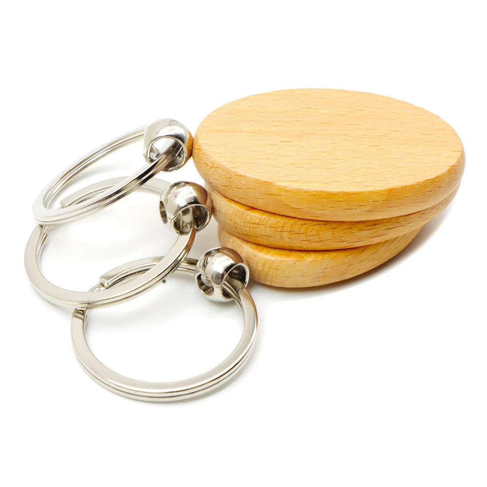 20Pcs Blank Oval Ellipse Wooden Key Chain Dog Tag DIY Promotion Keychain Pendant Keyring Tags Promotional Gifts