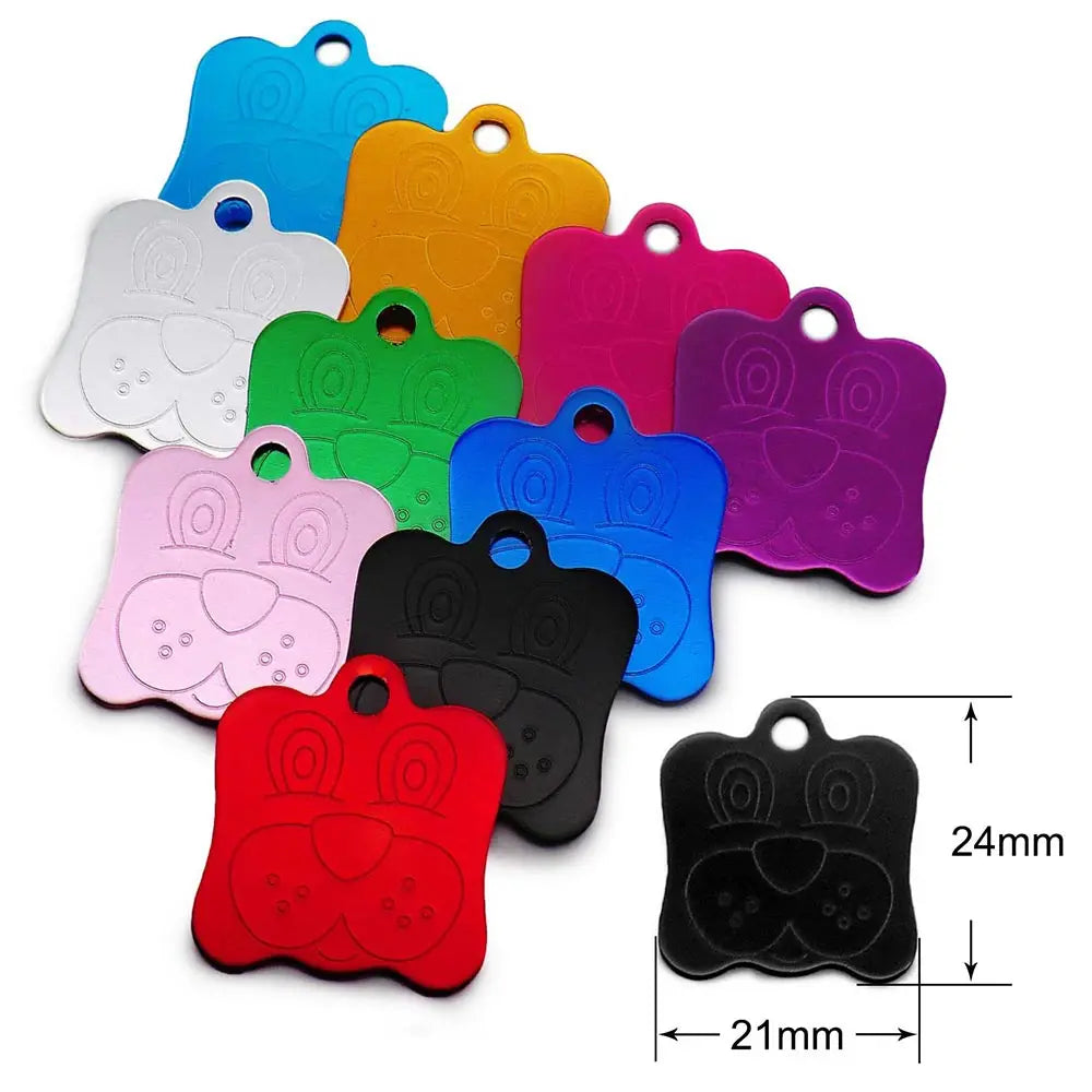 Personalized Random Mix 20pcs Aluminum Pet Dog Tag Nameplate Pedant For Cat Collar Ring Anti-Lost Accessories