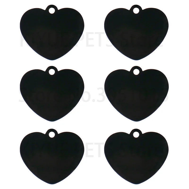 20PCS Heart-shaped Stainless Steel Dog ID Tag Pet Nameplate Pendant Custom Personality Engraved Cat Identity Necklace Accessorie