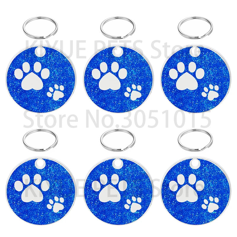 Wholesale 100pcs Shiny Dog Tag Necklace Pendants Personalized Pet ID Tag Engraved Name Number Address Collar MetalPuppy Cat Neck