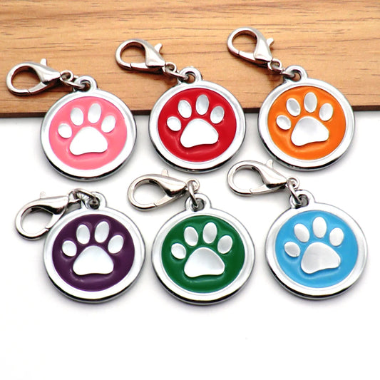 20Pcs Paw Dog Tag Personalized Dog ID Tags Pet ID Tags for cats and dogs Collar Accessories Dog Tag Engraved Tel Sex Name Tag