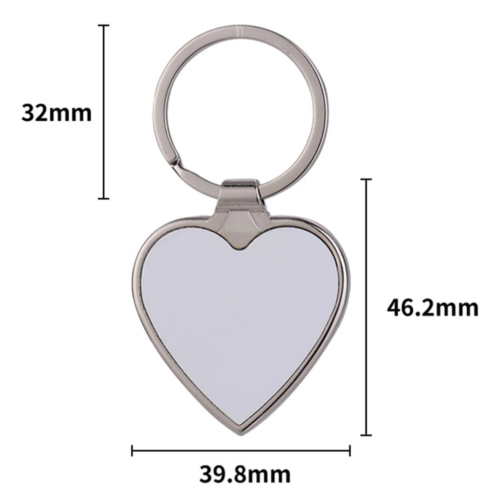 Wholesale 20Pcs Sublimation Blank Dog Tag Keychains Round Key Rings Heat Press Rectangle ID Name Plate DIY Craft Supplies