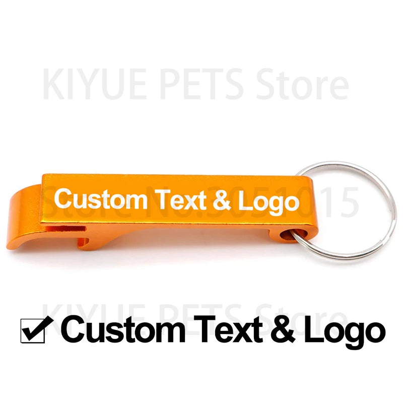 Wholesale 100Pcs Customized Aluminium  Can Opener Key Chain Ring Can Opener Restaurant Promotion Giveaway Logo Wedding Gift