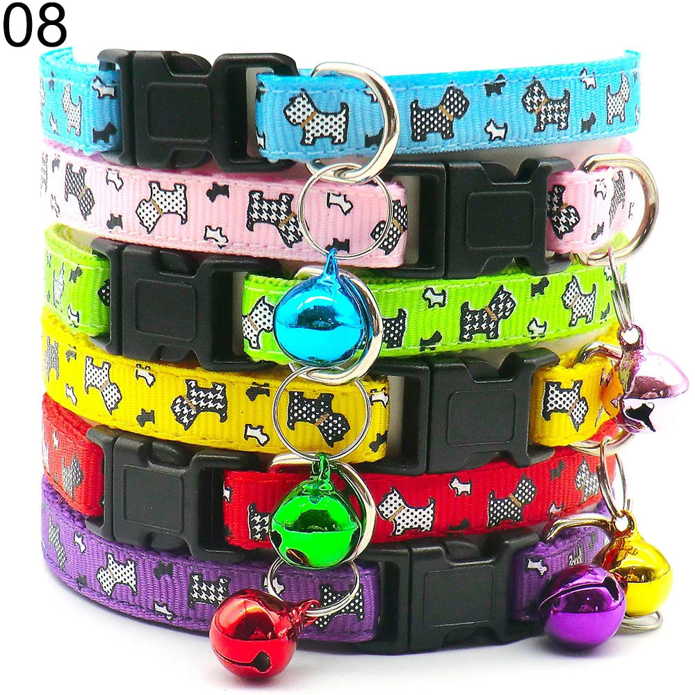 Wholesale 24PCS Cloth Material Pet Necklace Adjustable Halter Neck Strap Personality Bell Breathable Fashion Collar