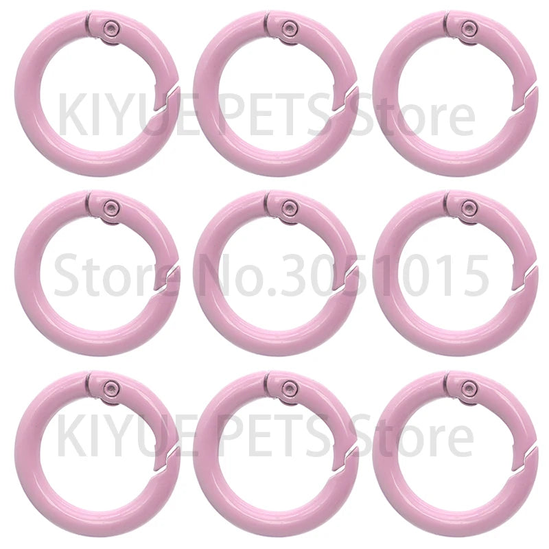 100Pcs Round Carabiner Ring Split Spring Gate Keychain O Ring Chain Jewelry Making Connector Pet Tag Accessories