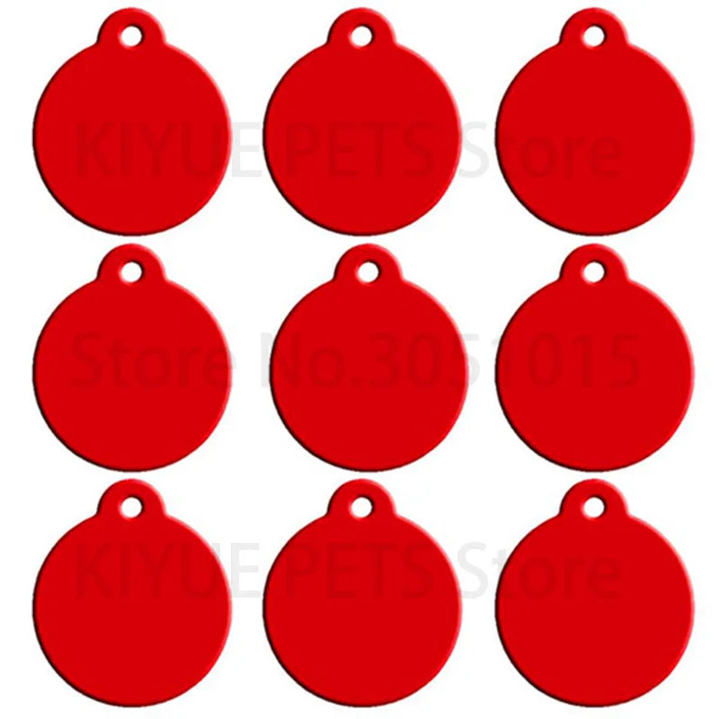 Wholesale 20pcs Pet Dog Cat Tag Id Aluminum Phone Telephone Supplies Alloy Round Shape Charm Keyrings Shop Lable Plate