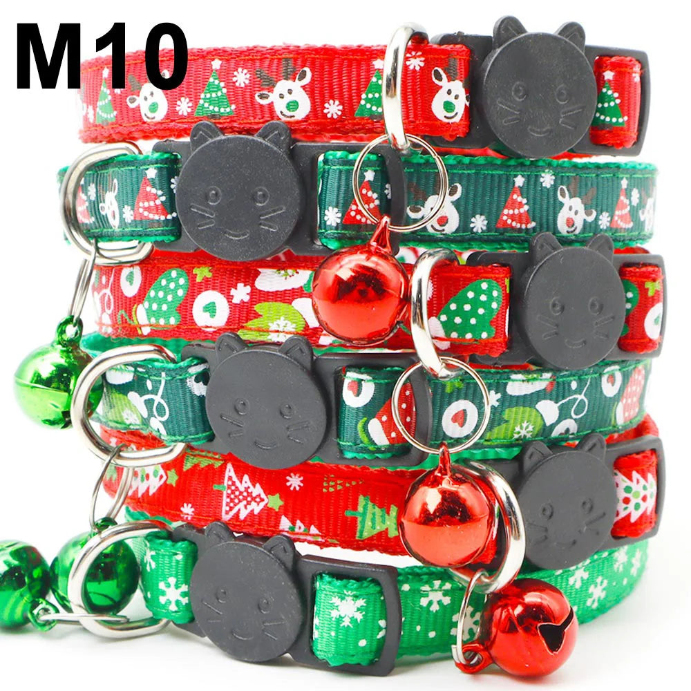 Wholesale 24PCS Christmas Collar Exquisite Festive Dog Neck Strap Fashion Personality Cat Head Covering