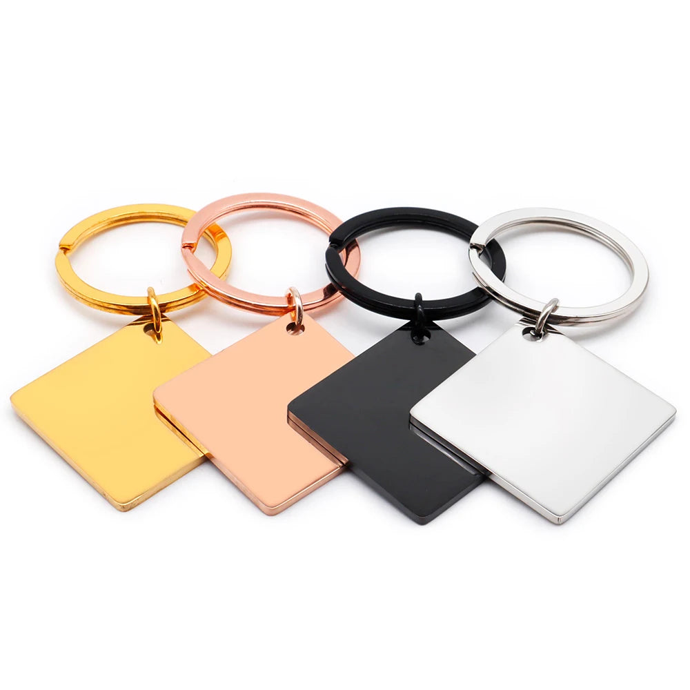 Wholesale 50Set Dog Id Tag Square Stainless Steel Personalized Cat Tag Custom Cats Kitten Door Plate  Engraved Pet Collar