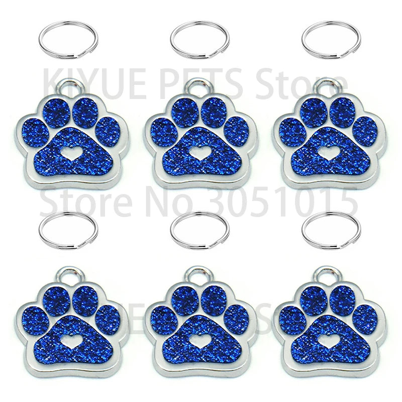 Wholesale 20pcs Dog Tag Engraved Pet Dog Collar Accessories NamePendant Anti-lost Pet Supplies Personalized Metal Key Ring Plate