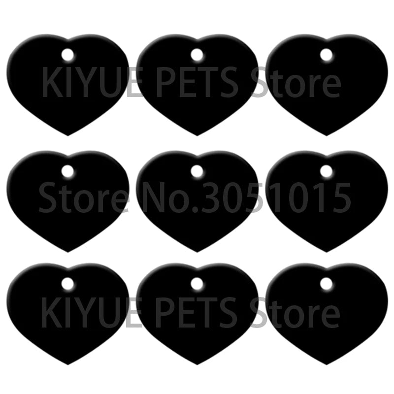 Wholesale 20Pcs Customized Personalized 2 Sides Heart shaped Aluminum Dog Cat Tag Pet Collar Accessories ID Tag Name Telephone