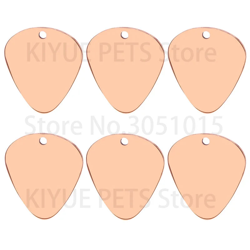 20PCS Dog ID Tag Blank Stainless Steel Personalized Charm Pendant Necklace Guitar Picks Pet Cat Custom Puppy Kitten Collar Acces