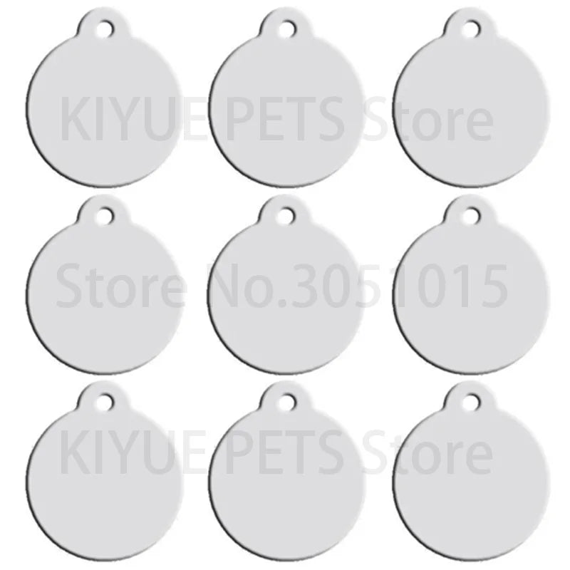 Wholesale 20pcs Pet Dog Cat Tag Id Aluminum Phone Telephone Supplies Alloy Round Shape Charm Keyrings Shop Lable Plate