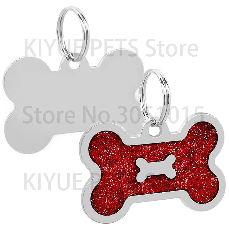 New 20 Pcs Personalized Bone Dog ID Tag Engraved Pet ID Name Puppy Dog Tag Pendant Collar Puppy Collar Dog Pendant Accessories