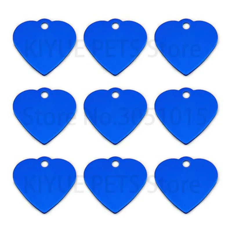 20Pcs Anti-Lost Dog Id Tag Personalized Engraving Pet Dog Collar Pendant Customized Pet Name Aluminum heart Pet Accessories