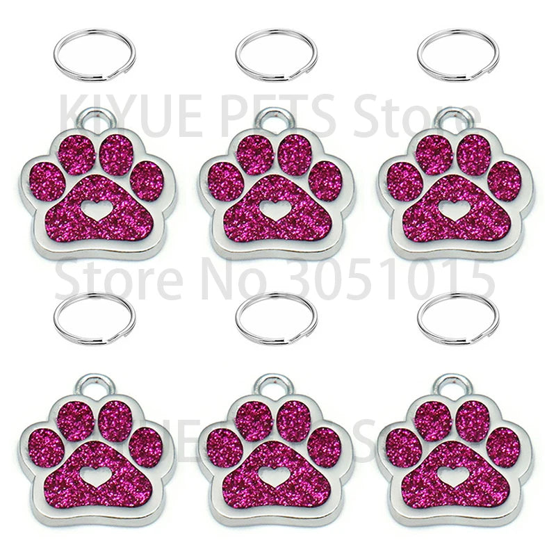 Wholesale 20pcs Dog Tag Engraved Pet Dog Collar Accessories NamePendant Anti-lost Pet Supplies Personalized Metal Key Ring Plate