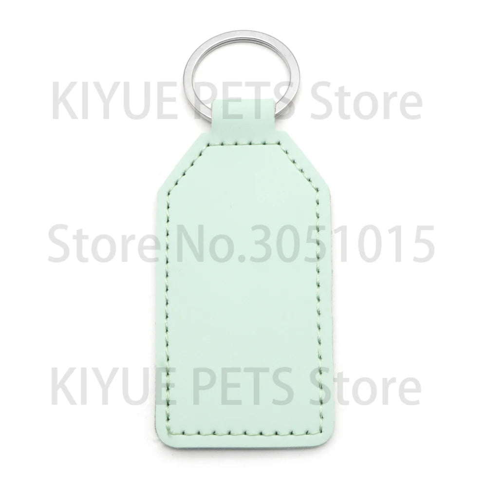 Personalized Blank Leather Tag DIY Laser Engraved Keyrings Pendants Anti-lost Customizable Nameplates Identity Plate