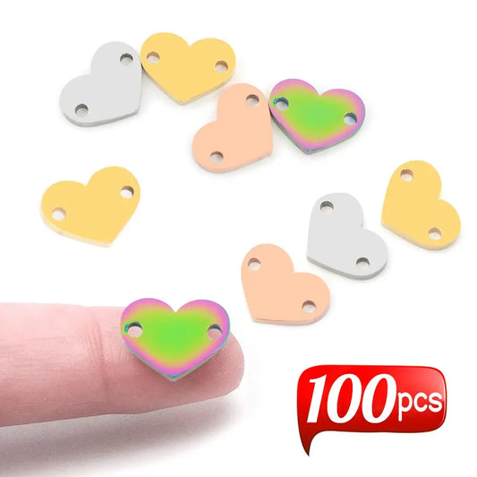 Wholesale 100Pcs Stainless Steel Love Pendants Blank Metal Pet Dog Tag Charms Necklace Bracelets Jewelry Making Accessories