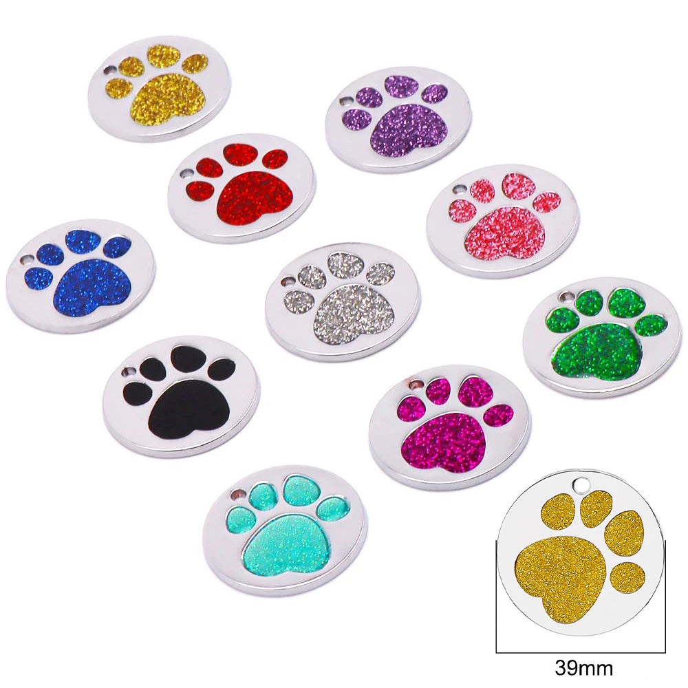 Personalized Custom 100Pcs Blank Pet ID Tag Metal Pendant Jewelry Necklace Nameplate Cat Collar Accessoires