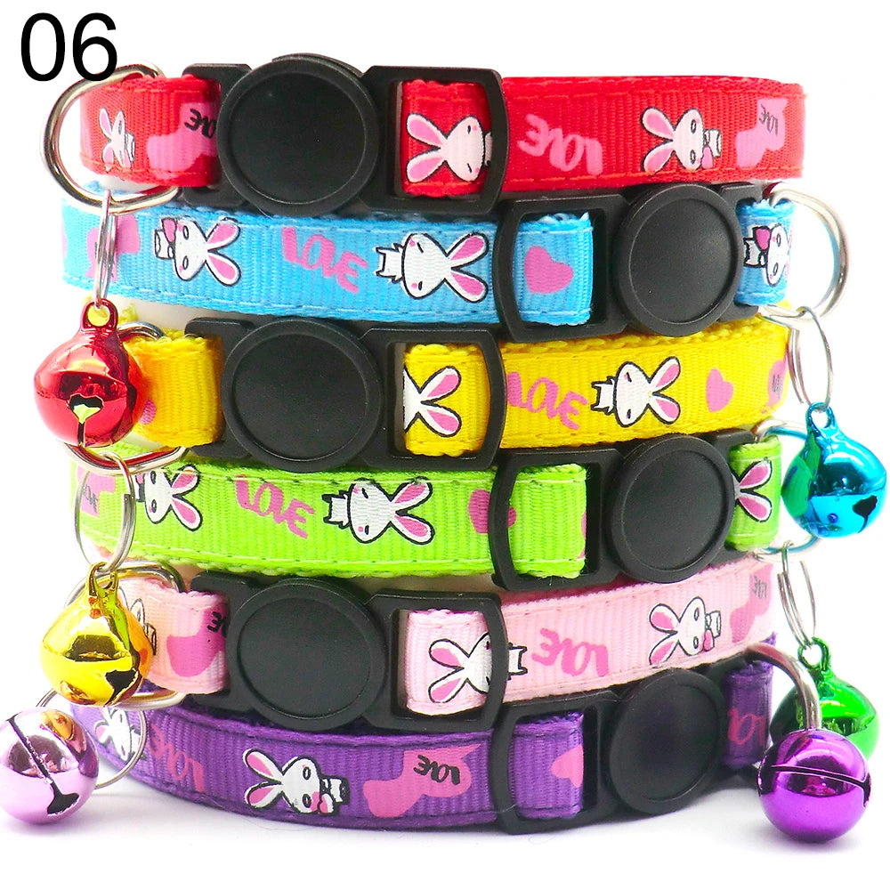 Wholesale 24PCS Oval Clasp Dog And Cat Collar Adjustable Halter Neck With Bell Necklace Personality Charm Accessories