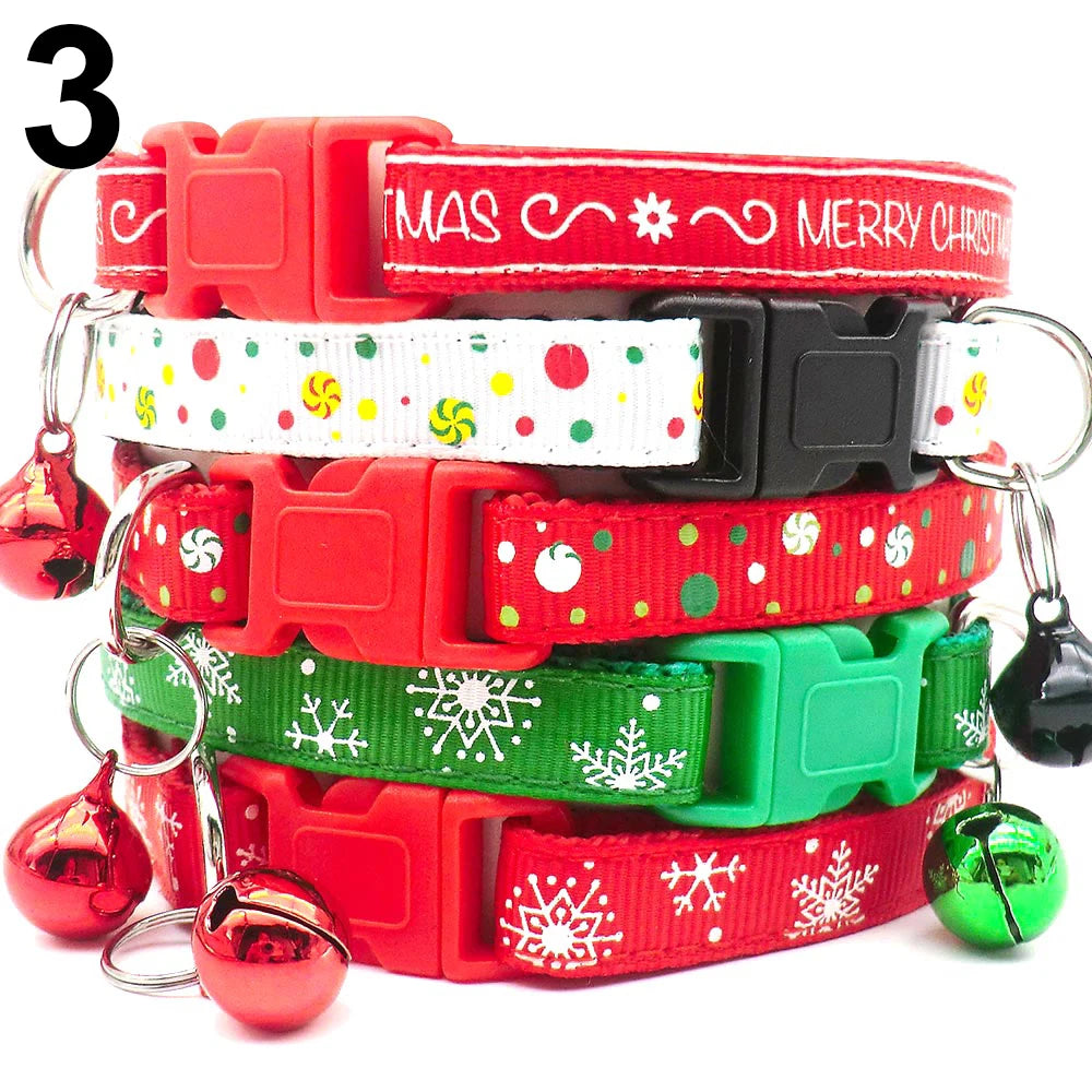 24PCS Pet Cat Collar Bow Tie And Bell Cute Plaid Christmas Red Adjustable Dog Collar With Sash Gifts