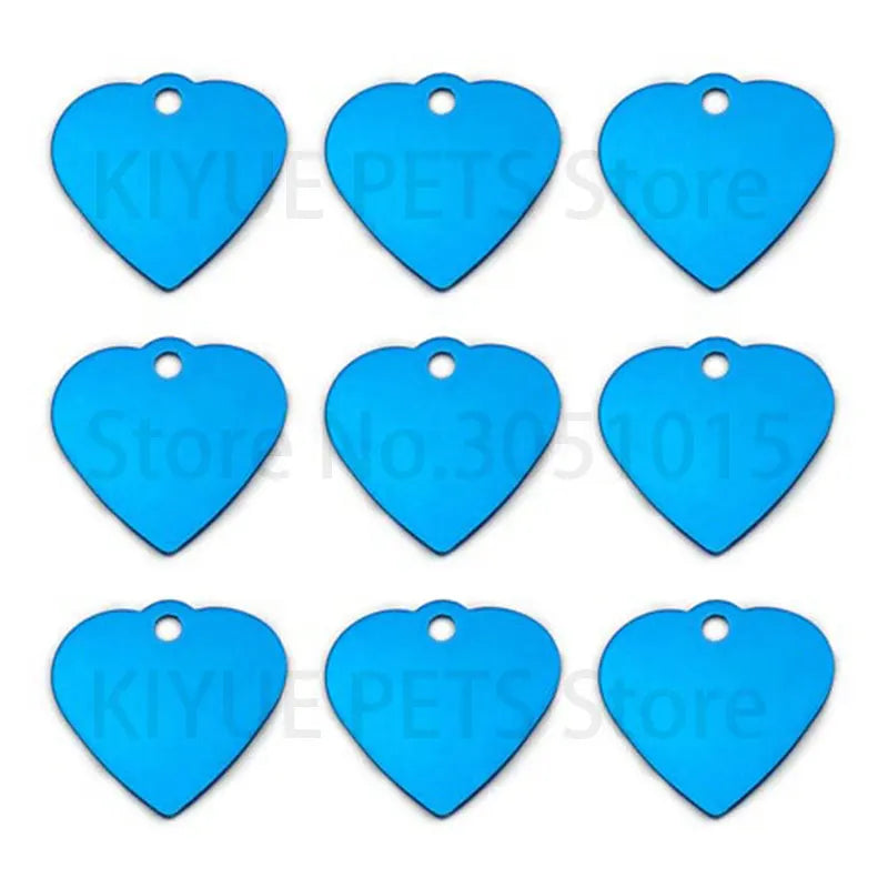 20Pcs Anti-Lost Dog Id Tag Personalized Engraving Pet Dog Collar Pendant Customized Pet Name Aluminum heart Pet Accessories