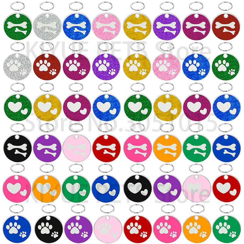 20PCS Dog Pet Id Tags Medal Customized Collar With Name Number Kitten Anti-lost Blank Pendant Personalized Engraving DIY