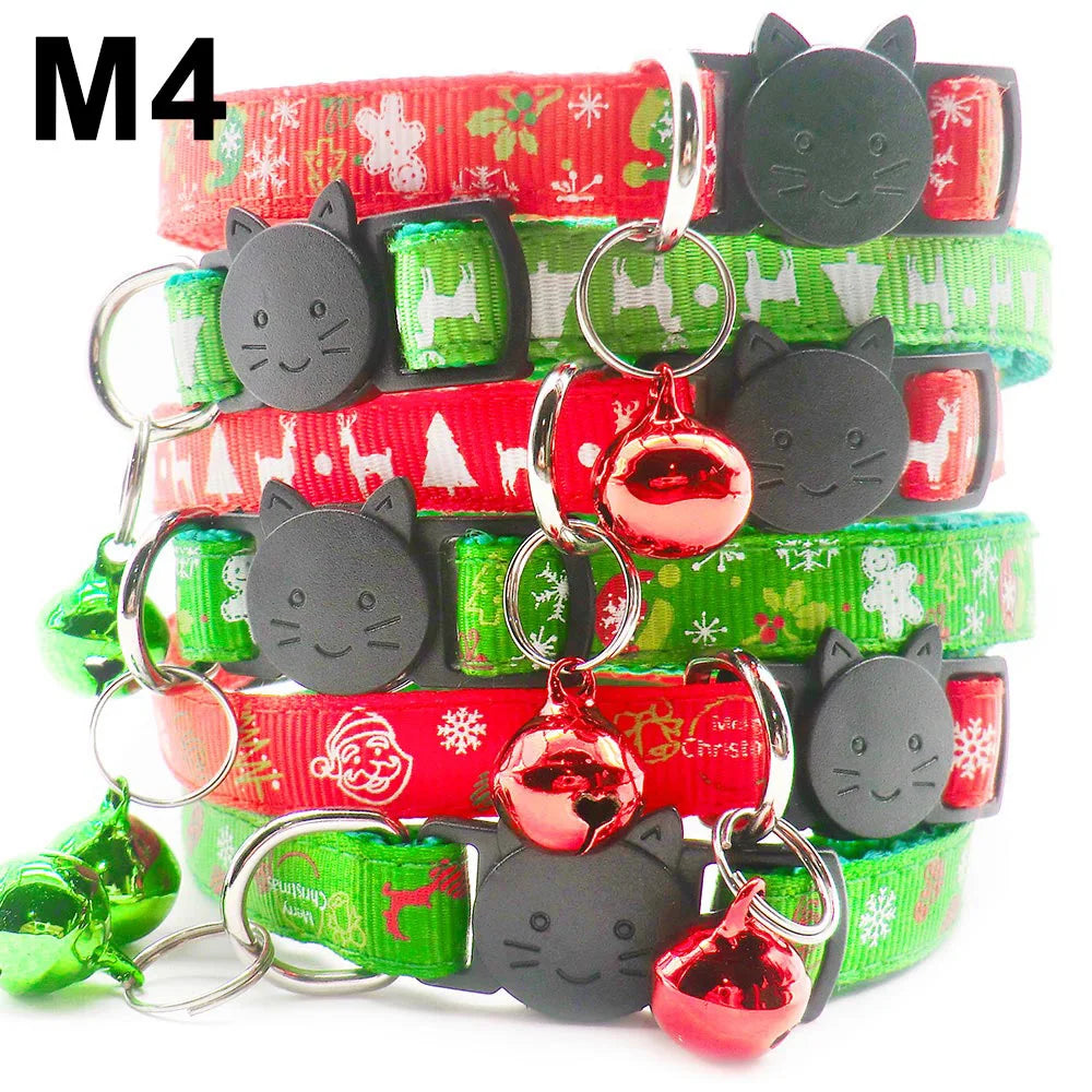 Wholesale 24PCS Christmas Collar Exquisite Festive Dog Neck Strap Fashion Personality Cat Head Covering