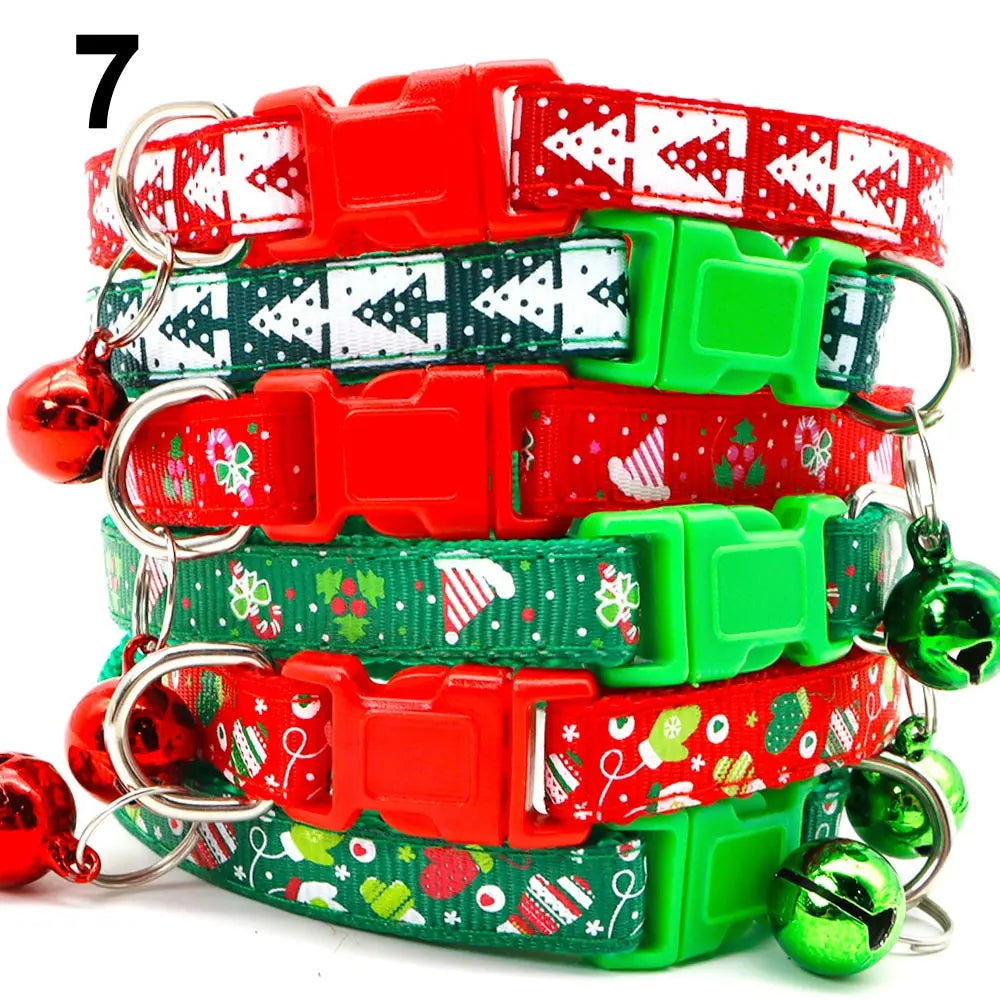 Wholesale 24PCS Christmas Collar Exquisite Festive Dog Neck Strap Fashion Personality Cat Head Covering