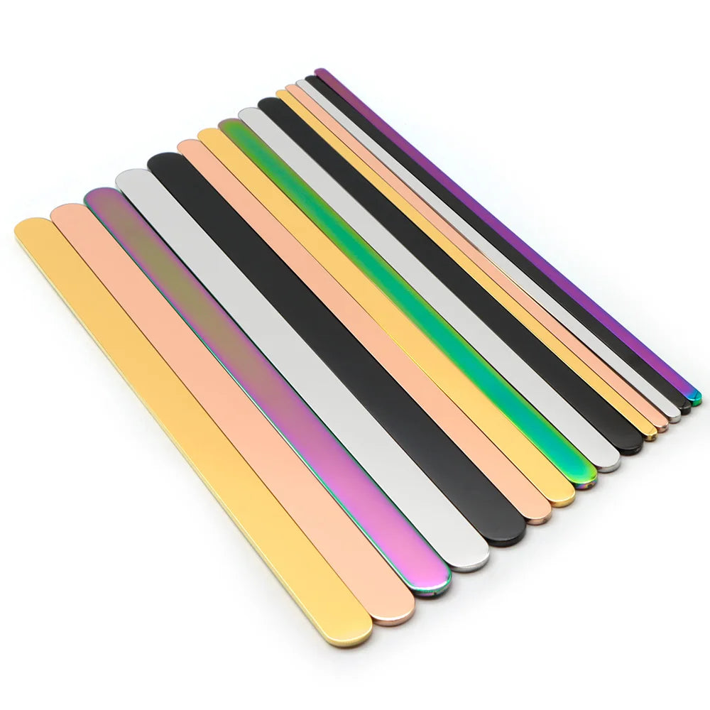 Wholesale 100Pcs 3/6/9mm 160mm C Open Cuff Bangle Mirror Polishe Stainless Steel Rectangle Blank Strips Name ID Tag Accessorie