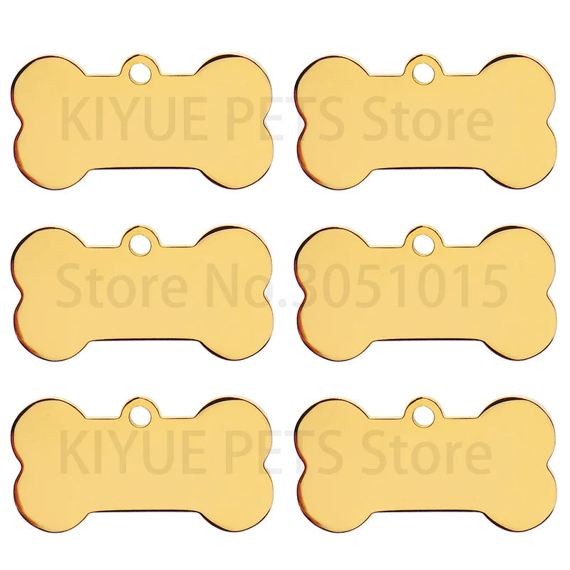 Wholesale 100 Pieces Stainless Steel Bone Pet Identity Dog ID Tag Personalized Laser Custom Cat Collar Accessories