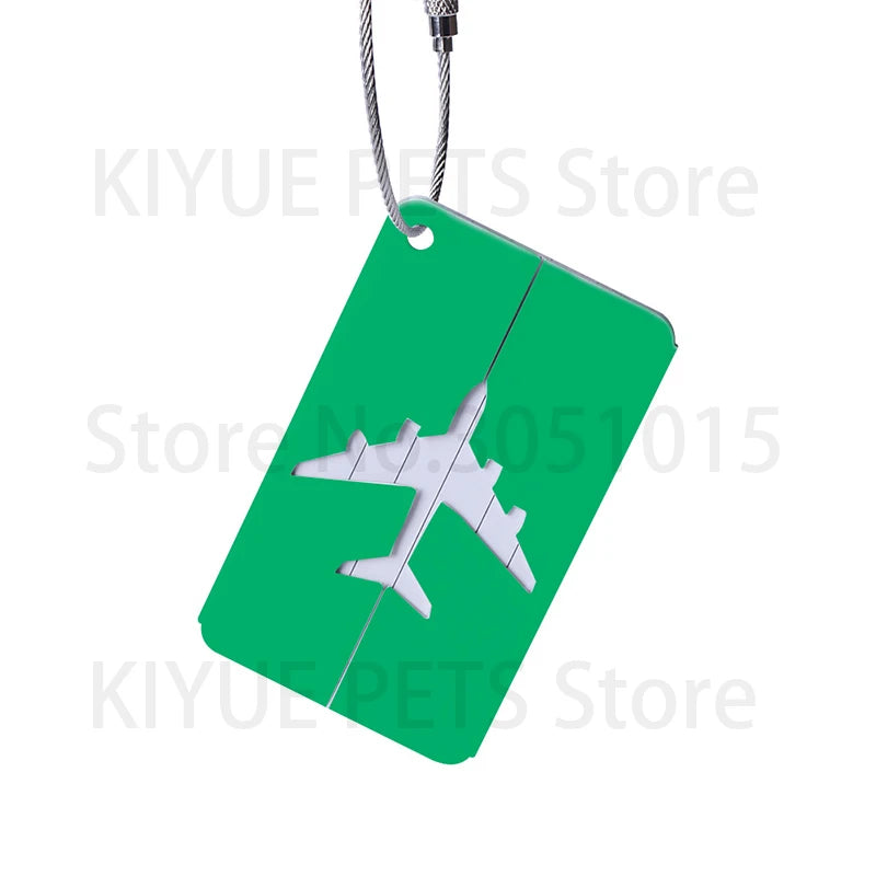 Wholesale 20Pcs Name Custom Aluminium Plate Luggage Suitcase Dog ID Tag Laser Label Holder Travel Accessories