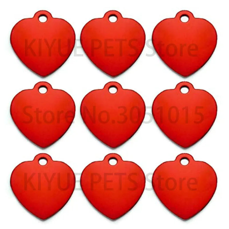 Wholesale 100Pcs Personalized Heart Dog Tag Pet Dog ID Name Wedding Gift Tag Card Customized Laser Name Dog Collar Accessories