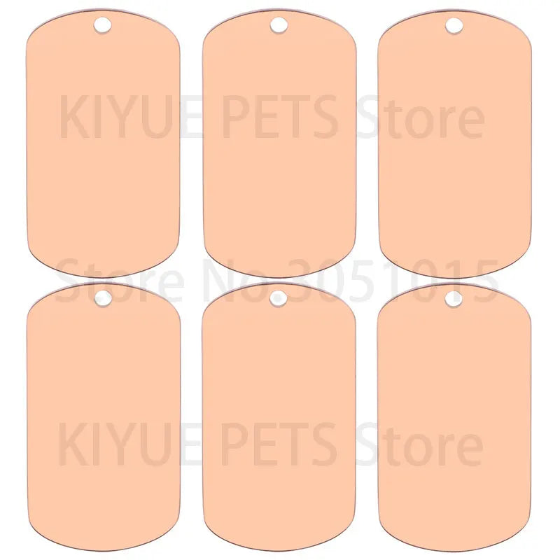 100Pcs Stainless Steel Cat Dog Tag Military Personalised Necklaces Style Blank Custom Make Lase Pet Id Plate