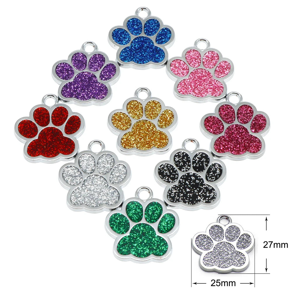 Personalized Custom 100Pcs Blank Pet ID Tag Metal Pendant Jewelry Necklace Nameplate Cat Collar Accessoires