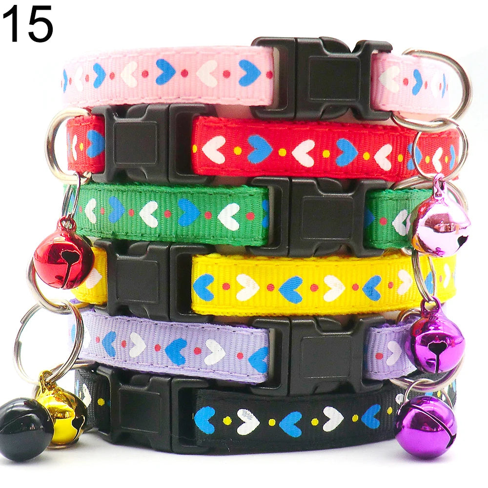 Wholesale 24PCS Cloth Material Pet Necklace Adjustable Halter Neck Strap Personality Bell Breathable Fashion Collar