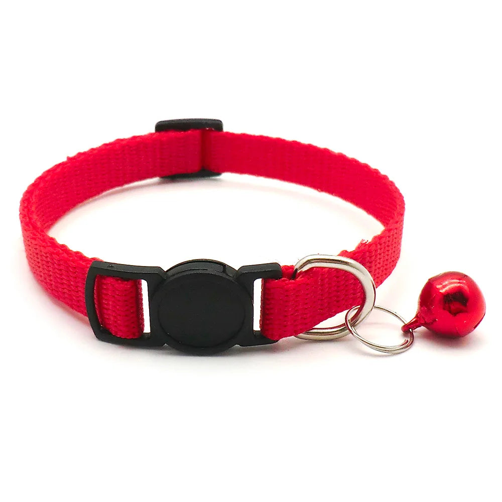 Wholesale 24Pcs Safety Casual Solid Color Neck Strap Fashion Walking Outside Pet Cat Dog Collar With Bell Delicate