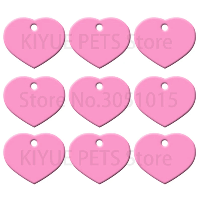 Wholesale 20Pcs Customized Personalized 2 Sides Heart shaped Aluminum Dog Cat Tag Pet Collar Accessories ID Tag Name Telephone