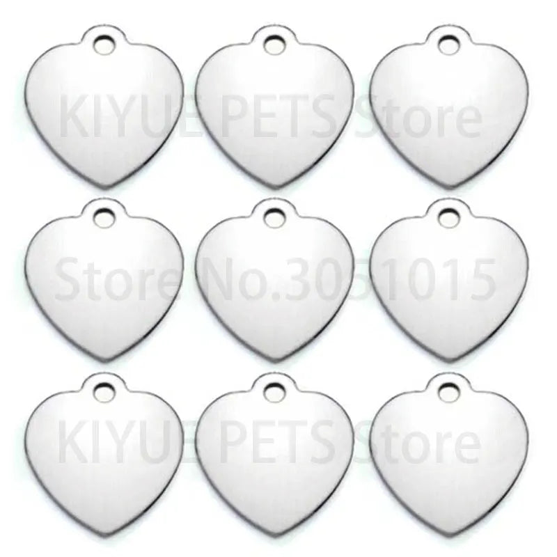 Wholesale 100Pcs Personalized Heart Dog Tag Pet Dog ID Name Wedding Gift Tag Card Customized Laser Name Dog Collar Accessories