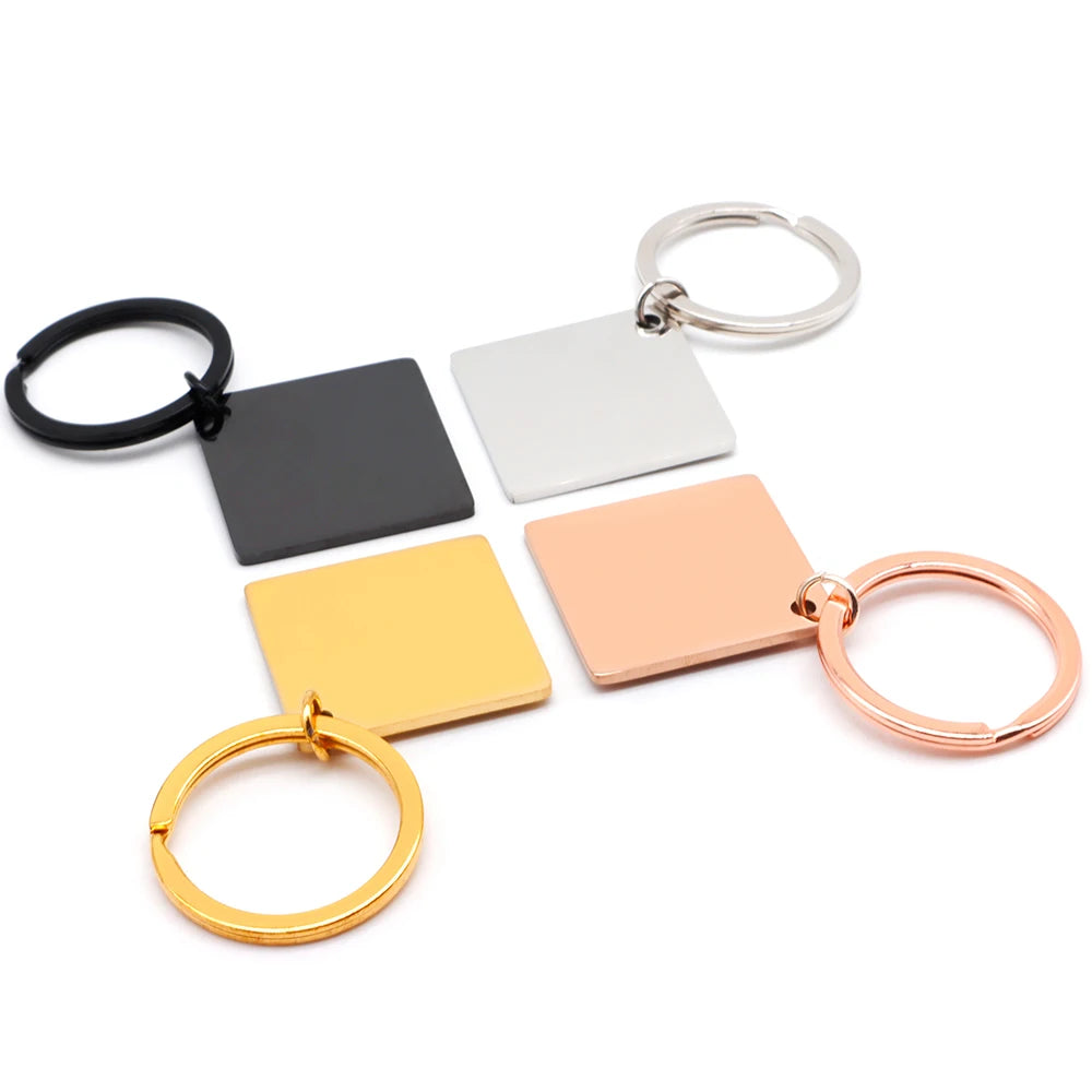 Wholesale 50Set Dog Id Tag Square Stainless Steel Personalized Cat Tag Custom Cats Kitten Door Plate  Engraved Pet Collar