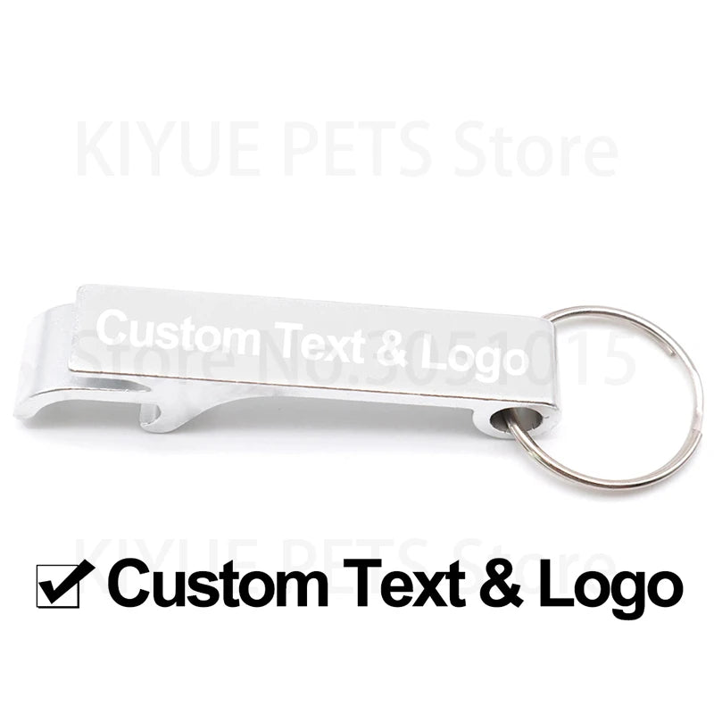 Wholesale 100Pcs Customized Aluminium  Can Opener Key Chain Ring Can Opener Restaurant Promotion Giveaway Logo Wedding Gift