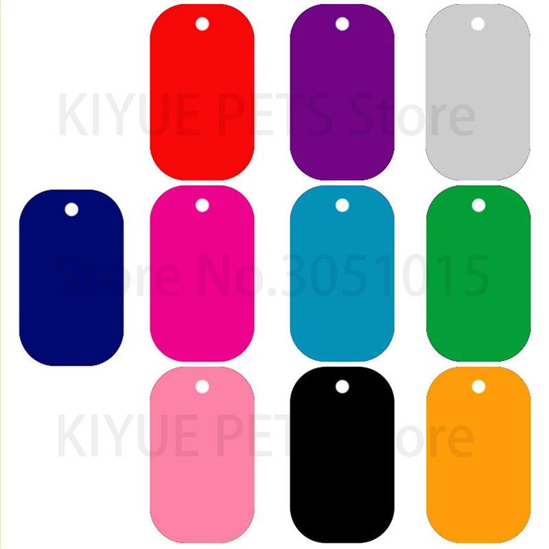 Wholesale 100Pcs Dog ID Tags Customized Custom Engraved Dogs Pet Name Phone Aluminum Round Military Identity Plate Personalized