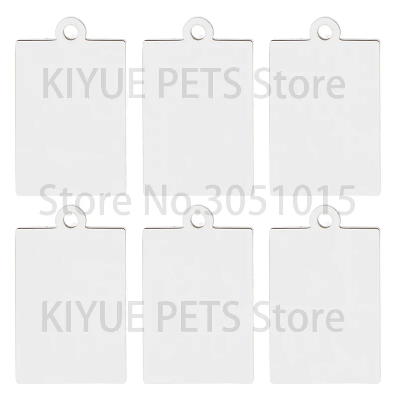 20Pcs Square Stainless Steel Custom Engraved ID Dog Tag Medal Dog Mirror Smooth Blank Plate Necklace Charms DIY Jewelry