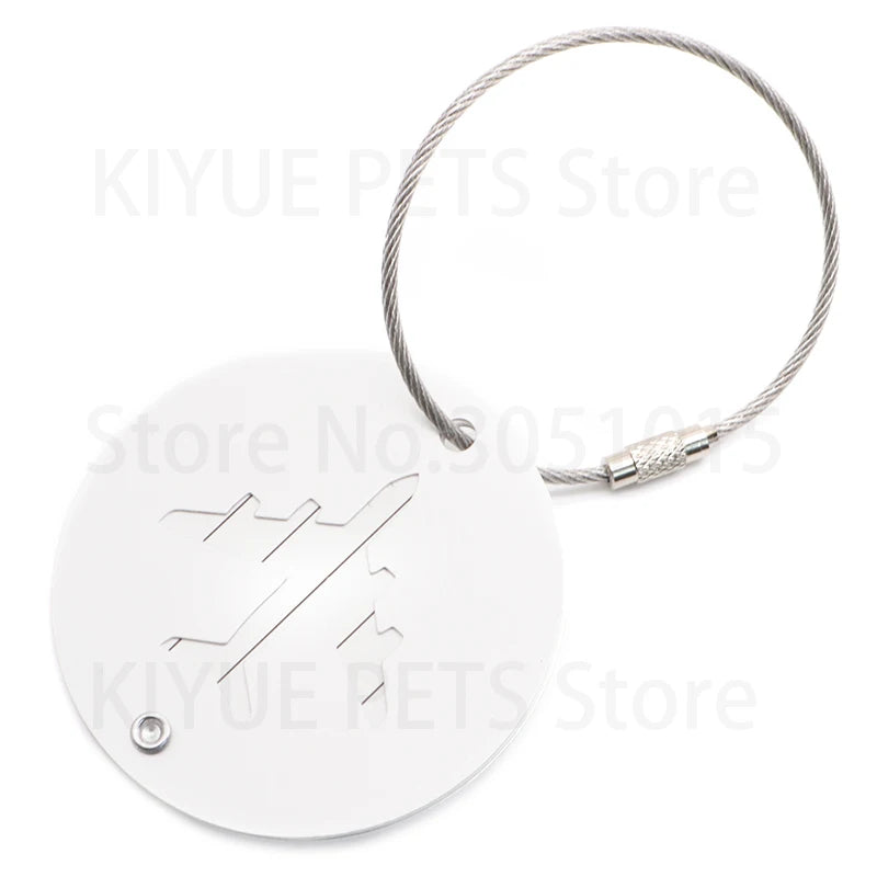 Wholesale 100Pcs Travel Luggage Dog Tags Baggage Name Tags Pet ID Suitcase Label Holder Aluminium Luggage Nameplate Travel Mark