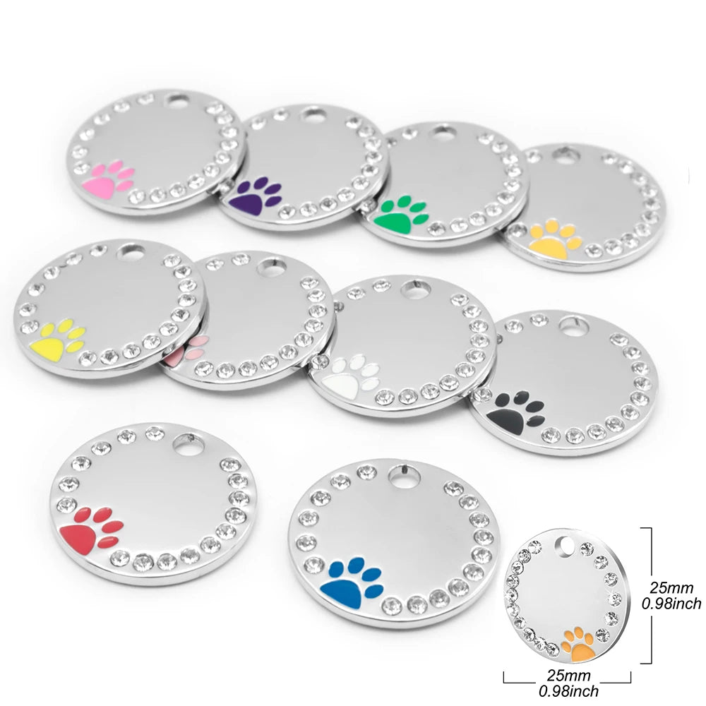 Personalized Custom 100Pcs Blank Pet ID Tag Metal Pendant Jewelry Necklace Nameplate Cat Collar Accessoires