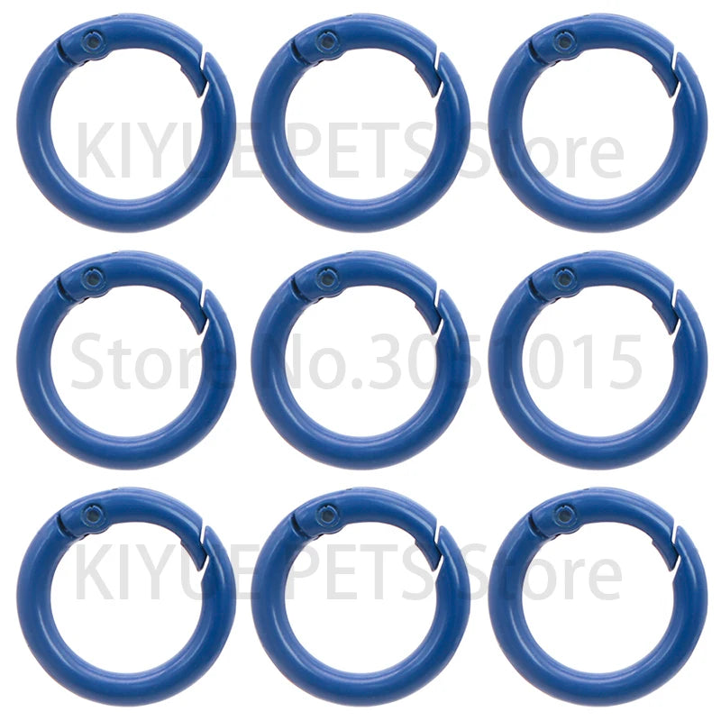 100Pcs Round Carabiner Ring Split Spring Gate Keychain O Ring Chain Jewelry Making Connector Pet Tag Accessories