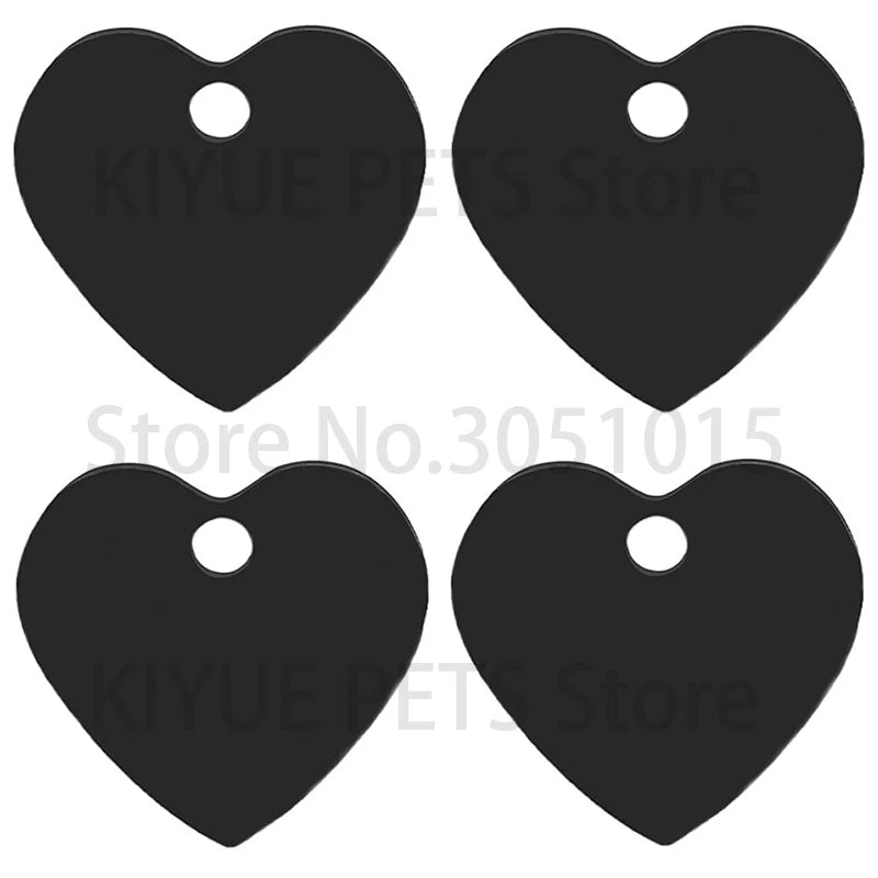 100Pcs Personalized Pet Dog ID Tag Blank Stainless Steel Heart Charm Laser Pendant Engravable Jewelry Plate Gift Souvenir